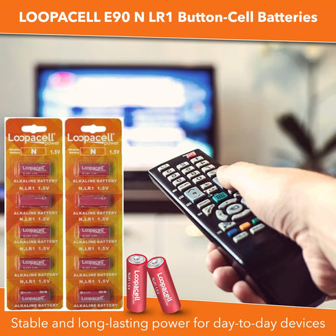 E90 Alkaline Batteries, 1.5V, LR1 N Size (Pack of 10)...