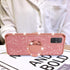 nancheng for Samsung Galaxy A71 5G Phone Case Cute Girls Women Glitter Silicone Case with Ring Stand Strap Lanyard Shockproof Protection Cover - R...