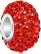CharmSStory 925 Sterling Silver Red Simulated Birthstone Charms Synthetic Crystal Bead For Bracelets...