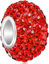 CharmSStory 925 Sterling Silver Red Simulated Birthstone Charms Synthetic Crystal Bead For Bracelets...