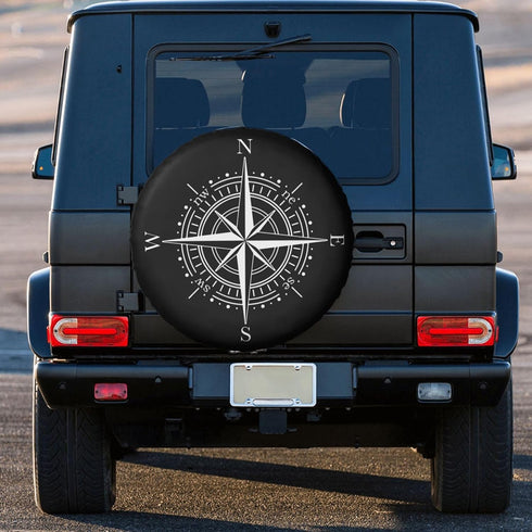 14 Inch Spare Tire Cover Weatherproof Sun Protection Wheel Tire Cover Universal Fit Trailers RV SUV Truck Camper Travel Compass...