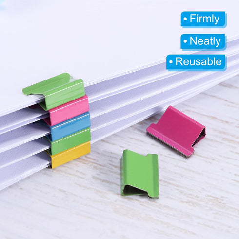 PATIKIL 4.5" x 1" Clam Clip Dispenser, 2 Set Binder Clam with 100 Pcs Clips for Binding Paper, Files, Office Documents, and Food Sealing, White & ...