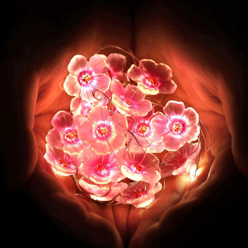 Mudder 2 Pieces Cherry Blossom Lights LED Flower String Light Blossom Decor Battery Wire Fairy LED Garland for Birthday Wedding Bedroom Party Deco...
