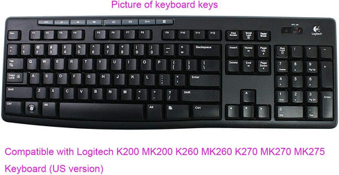 Silicone Keyboard Protector Skin Cover Compatible with Logitech MK295 MK275 K200 MK200 K260 MK260 K270 MK270 Desktop Keyboard (Clear, Compatible f...