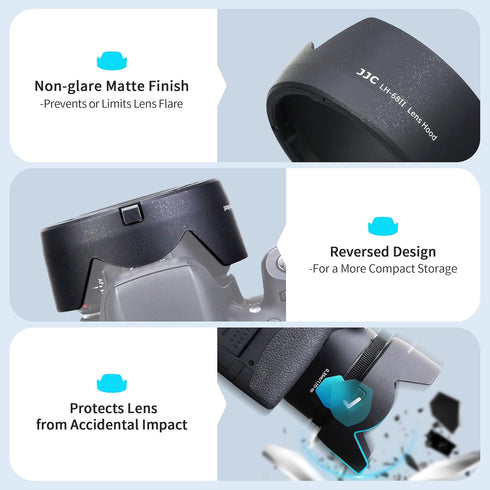 50mm Reversible Lens Hood Shade Fit for Canon EF 50mm f/1.8 STM Lens Replaces Canon ES-68 Hood Tulip Flower Design -Black...