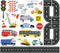 Foam Bath Toys for Toddlers- 29 Piece Vehicles Bath Stickers with Storage Bag Educational Floating Bathtub Traffic Preschool Non-Toxic Fun Bathing...