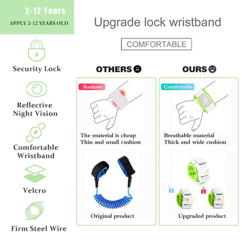 Toddler Harness Walking Leash- Child Anti Lost Wrist Link - Child Safety Harness - Upgrade with Reflective(6.5ft) - for Boys and Girls,Not Easy to...
