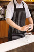 Kitchen Cooking Apron for Women and Men, Adjustable Chef Bib Apron with Pockets - 32" x 28" - Black/White Pinstripe- 1 Pcs...