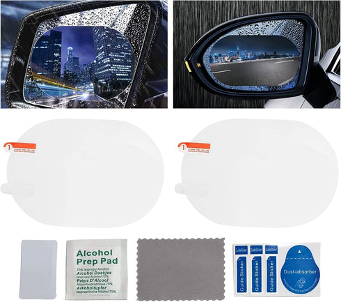 2 Pcs Car Rearview Mirror Films Anti Fog Car Rainproof Films Waterproof Car Mirror Rain Protector Film Wing Mirror Rain Deflector Film for Cars Tr...