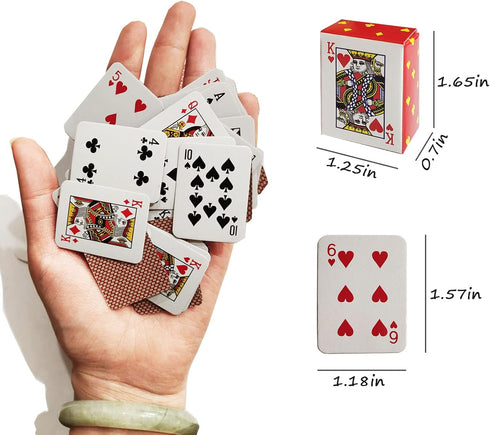 Mini Playing Cards,10 Set Poker Cards, Miniature Poker Set, with Gift Box, Mini Poker Cards, Travel Game Poker Cards, Great Novelty Gift for Men W...
