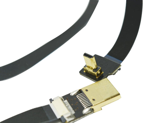 Flat Slim FPV HDMI Cable Micro HDMI Male 90 Degree to Standard HDMI Male Full Size HDMI Normal HDMI Compatible with Gopro Sony Alpha sonyA7RII A7S...