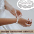 EIELO 6 Pcs Rhinestone Stretch Bracelet for Women Sparkly Clear Crystal Wedding Bridal Bridesmaid Stretch Bracelet Jewelry Stackable Elastic Pearl...
