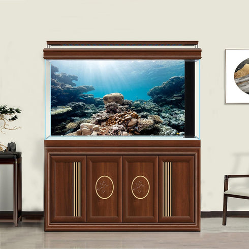Aquarium Background Underwater Various Cora Reef Sunlight Terrarium Background Seafloor Landscape Aquarium Undersea Reef Rock Fish Tank Backdrop D...