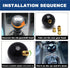 Shift Knob Manual Gear,Round Ball Shift Knob Acrylic Gear Shift Knob,Universal Shifter Knob with 3 Adapter,Fit for Manual Car (Black 8)...