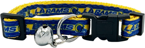 NFL CAT Collar Los Angeles Rams Satin Cat Collar Football Team Collar for Dogs & Cats. A Shiny & Colorful Cat Collar with Ringing Bell Pendant...