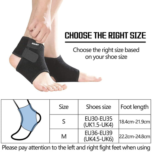 Kids/Youth Ankle Brace, Adjustable Breathable Ankle Support Plantar Fasciitis Compression Sleeve Foot Brace Heel Protector Wrap for Protection Ten...