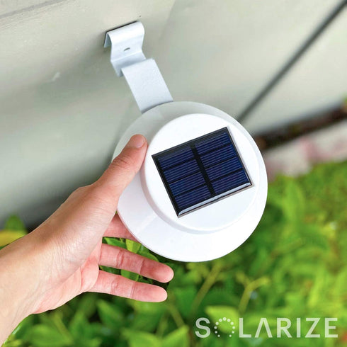 Incredalight - Solarize Waterproof Outdoor Solar Gutter Lights (4 Lights), LED Warm Light for Outside Use: Gutter, Roof, Fence, Patio, Porch, Gard...