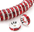 RUBYCA 100pcs 6mm Round Rondelle Spacer Charm Beads Silver Tone Light Siam Red Czech Crystal...
