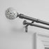 Exclusive Home Curtains ER1024-02 66120 White Mosaic Double Curtain Rod and Finial Set, Adjustable 66"-120", Gunmetal...
