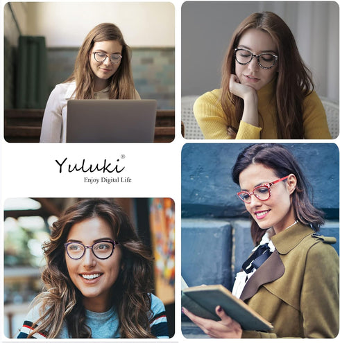 5 Pack Reading Glasses Blue Light Blocking for Women?Fashion Ladies Computer Readers with Spring Hings,Anti Glare/Eyestrain Eyeglasses 2.0...
