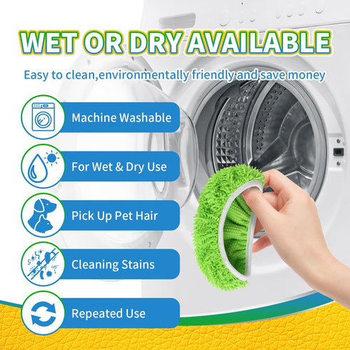 Reusable 100% Coral Fleece Mop Pads Compatible with Swiffer Sweeper Mop, Wet and Dry Flat mop Cover, 3 Pack Washable Mop Pads for Surface/Hardwood...