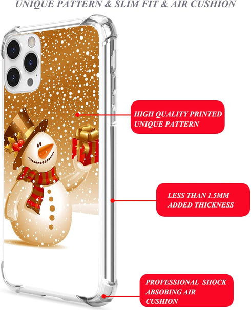 Case for iPhone 13 Pro Christmas & Protector Gel Silicone Slim Drop Proof Heavy Duty Protection Cover Compatible with iPhone 13 Pro & Xmas Holiday...