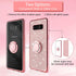 for Galaxy Note 8 Phone Case with Ring Stand Lanyard Strap Drop Protection Shockproof 2-Layer Protective Cover Cute Bling Glitter Girls Women Case...