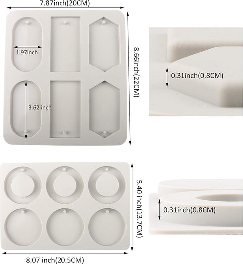 EUPNHY 2pcs Silicone Wax Sachet Molds Scented Wax Tablets Molds-Including 3pcs 40 inches Rawhide Rope and 60pcs Bails. (Combination 01)...