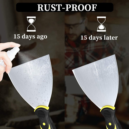 Putty Knife Scrapers, Spackle Knife, Metal Scraper Tool for Drywall Finishing, Plaster Scraping, Decals, and Wallpaper (4 Pack, 5”, 4”, 3”, 1.5” W...