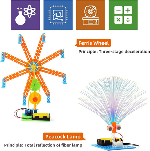 STEM Kit for Girls, Kids Crafts 8-12 Boys, Science Projects Activities Electronic Building Kits 6-8, 4-in-1 Craft Sets for Girl Engineering Toys, ...