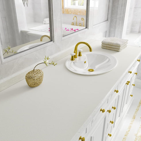 CRE8TIVE 12"x80" Cream White Wallpaper Peel and Stick Modern Beige Contact Paper for Countertops Waterproof Self Adhesive Matte Solid Color Vinyl ...