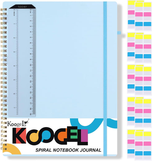 Koogel Spiral Notebook Journal, Ruled Notebook 8.5" x 11" Journaling Notebooks Hardcover Spiral Bound Journals with 120 Pages for Women Men Work S...