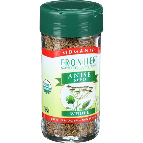 Frontier Co-op Organic Whole Anise Seed, 1.50-Ounce Jar, Adds Licorice-Like Flavor to Desserts, Stews, Bread, Tea, Kosher...