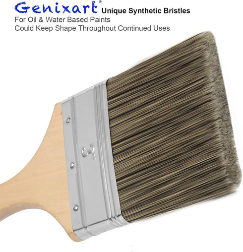 Double Thick Chip Paint Brush, 3 inch / 75mm Stain Brushes for Painting Walls and Fence Staining, Wooden Handle Masonry Paintbrush for Varnish, Pa...