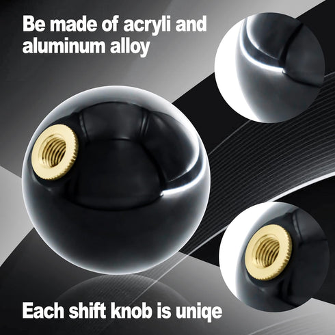 HiSport Black 8 Ball Gear Shift Knob, Round Shifter Knobs Black Billiard 8 Style Universal 4 5 6 Speed with 3 Adapters for Manual Car (M 8 * 1.25,...