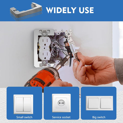 Wall Plate Spacer, 5 Pack Metal Flush Fit Device Level Plate For Wall Outlet Repair and Loose Electrical Outlet Plug Fix, Outlet Spacers Extender ...