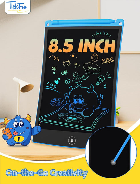 TEKFUN 8.5in 2 Pack LCD Writing Tablet for Kids Coloring Doodle Board Magic Drawing Pad for Kids with Anti-Lost Stylus, Car Trip Educational Toys ...