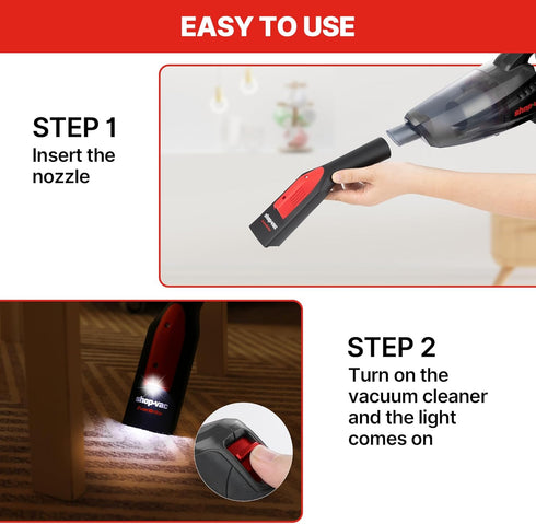 Shop-Vac Nozzle Kit with LED Light, 1-1/4" Air Driven Glowing Utility Nozzle for AC Wet Dry Shop Vacuum, 1-1/2" Adaptor Included, No Battery Requi...