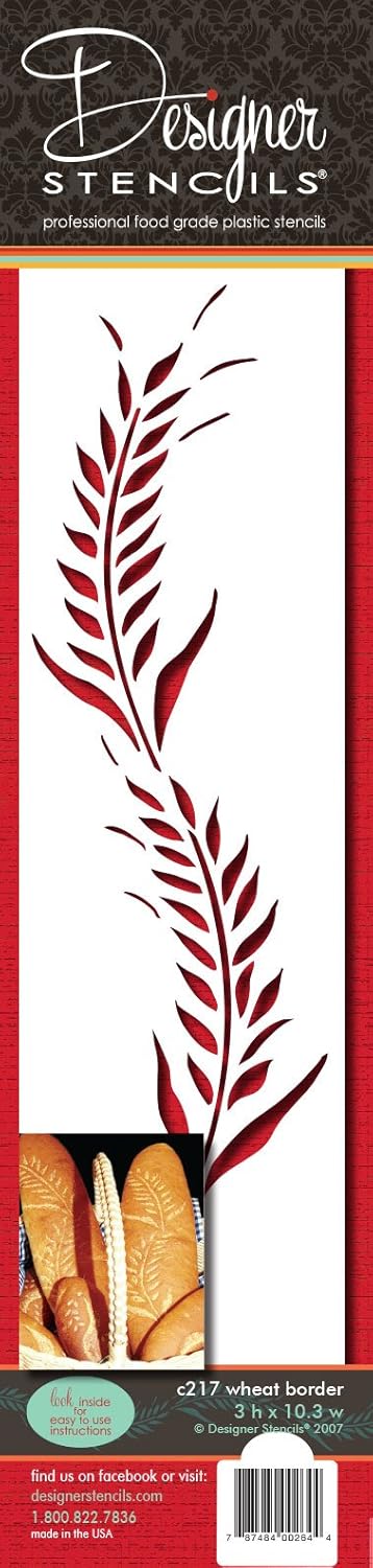 Designer Stencils Wheat Cake Stencil, Beige/semi-transparent...