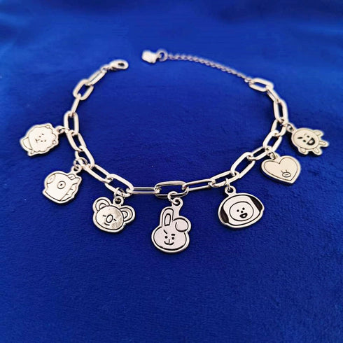 Charm Bracelet Women's Stainless Steel Bracelets Pendant Link Jewelry...