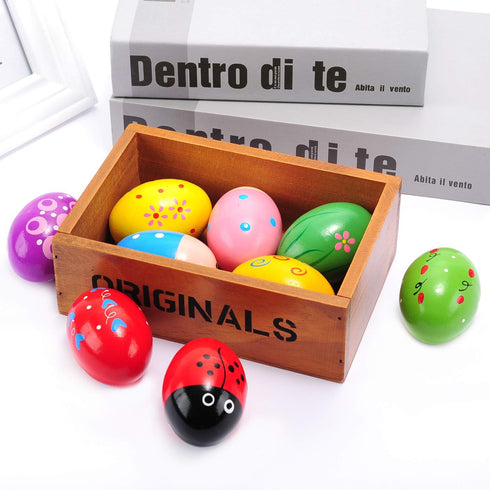 Easter Wooden Egg Shakers Maracas for Party Favors, Classroom Prize Supplies and Percussion Musical Instrument(9 PCS)...