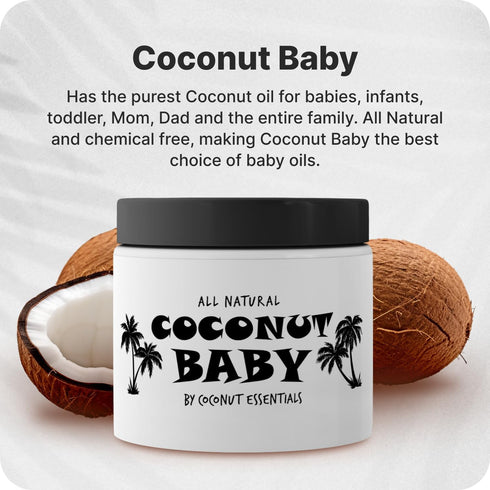 Coconut Essentials Coconut Baby Oil - Natural & Organic Moisturizer, Hair Oil for Cradle Cap Treatment, Newborn Sensitive Skin, Eczema & Psoriasis...