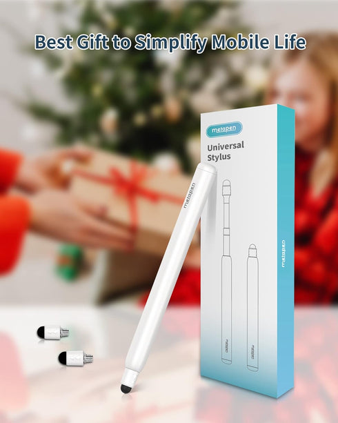 Metapen X1 Universal Stylus Pen for Touch Screens, 2-1 Retractable Pointer & Stylus with Special Flocking Tip, High Precision & Soft, Stylus Pen f...