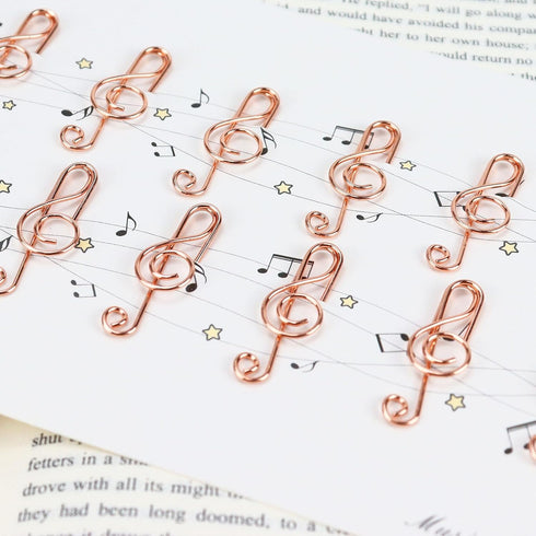 Music Paper Clips, Cute Metal Musical Notes Shaped Bookmark Clips Paper Clips Holders Reusable Paper Clips Clamps for Office School Home (1 Pack R...