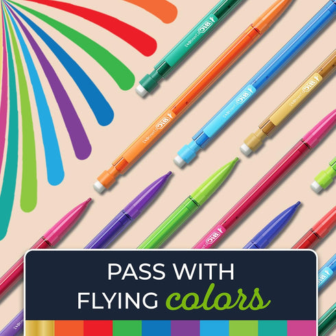 BIC Color Cues Mechanical Pencil Set (MPUA60-AST), 60-Count Pack, Black, Fun Color Pencils for School, Perfect for School Supplies...