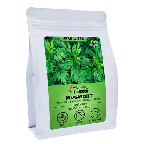 FullChea - 100% Pure Natural Dried Mugwort Herb Loose Leaf - 4oz/114g - Superior Dried Mugwort Tea - Sulfur-free - Non-GMO - Caffeine-free - Help ...