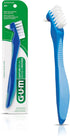 GUM Denture Brush - Dual Headed Hard Bristle Toothbrush for Dentures & Acrylic Retainers - Dentist Recommended Denture Cleaner (Pack of 1)...