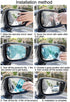 Car Rearview Mirror Film, 5.9"x3.9"HD Nano Waterproof Rainproof Transparent Protective Sticker, Universal Car Windows, Rearview Mirrors, Protectiv...