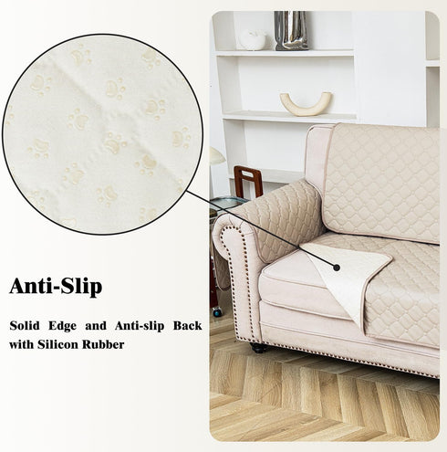 Ameritex Waterproof Dog Couch Cover Faux Leather with Anti-slip Back New Pattern Pet Bed Cover Furniture Couch Sofa Car Seat Cover for Puppy Kids ...