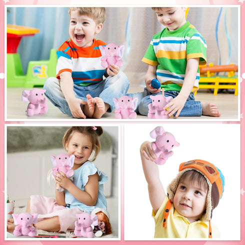 8 Pcs Plush Mini Elephant Stuffed Animal Toys 4 Inches Cute Soft Forest Elephant Toys for Baby Shower Birthday Party Christian Charity Donation Su...